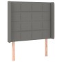 Cabecero con orejas de tela gris oscuro 83x16x118/128 cm de vidaXL, Cabeceros y pies de cama - Ref: Foro24-3119555, Precio: 7...