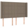 Cabecero con orejas de tela gris taupe 147x16x118/128 cm de vidaXL, Cabeceros y pies de cama - Ref: Foro24-3119582, Precio: 1...
