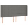 Cabecero con orejas de tela gris oscuro 183x16x118/128 cm de vidaXL, Cabeceros y pies de cama - Ref: Foro24-3119595, Precio: ...
