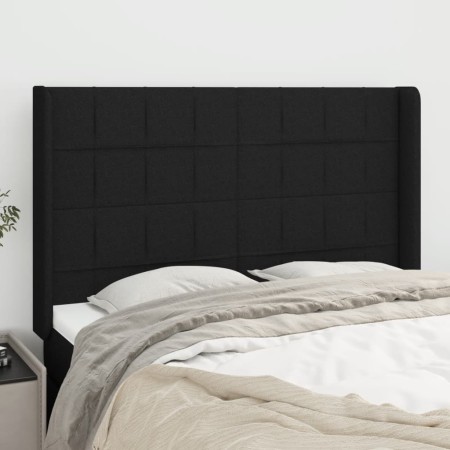 Cabecero con orejas de tela negro 147x16x118/128 cm de vidaXL, Cabeceros y pies de cama - Ref: Foro24-3119580, Precio: 125,99...
