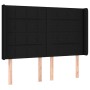 Cabecero con orejas de tela negro 147x16x118/128 cm de vidaXL, Cabeceros y pies de cama - Ref: Foro24-3119580, Precio: 125,99...