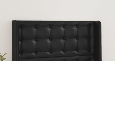 Cabecero con orejas de cuero sintético negro 103x16x118/128 cm de vidaXL, Cabeceros y pies de cama - Ref: Foro24-3119664, Pre...