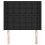 Cabecero con orejas de cuero sintético negro 103x16x118/128 cm de vidaXL, Cabeceros y pies de cama - Ref: Foro24-3119664, Pre...
