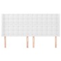 Cabecero con orejas de cuero sintético blanco 203x16x118/128 cm de vidaXL, Cabeceros y pies de cama - Ref: Foro24-3119689, Pr...