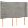 Cabecero con orejas de terciopelo gris claro 147x16x118/128 cm de vidaXL, Cabeceros y pies de cama - Ref: Foro24-3119768, Pre...