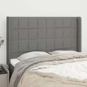 Headboard with dark gray fabric ears 147x16x118/128 cm by vidaXL, Headboards and footboards - Ref: Foro24-3119579, Price: 144...