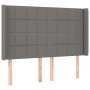 Cabecero con orejas de tela gris oscuro 147x16x118/128 cm de vidaXL, Cabeceros y pies de cama - Ref: Foro24-3119579, Precio: ...