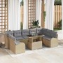 Conjunto de sofá de jardín con cojín 10 pcs Beige Poliratán en Sofás de exterior | Comprar online en Foru.es