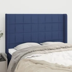 Kopfteil mit blauen Stoffohren 147x16x118/128 cm von vidaXL, Kopf- und Fußteile - Ref: Foro24-3119584, Preis: 109,92 €, Rabat...