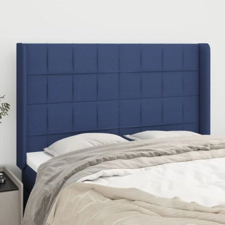 Kopfteil mit blauen Stoffohren 147x16x118/128 cm von vidaXL, Kopf- und Fußteile - Ref: Foro24-3119584, Preis: 109,92 €, Rabat...