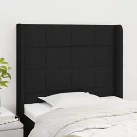 Cabecero con orejas de tela negro 93x16x118/128 cm de vidaXL, Cabeceros y pies de cama - Ref: Foro24-3119564, Precio: 76,90 €...