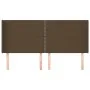 Cabecero con orejas de tela marrón oscuro 203x16x118/128 cm de vidaXL, Cabeceros y pies de cama - Ref: Foro24-3119465, Precio...