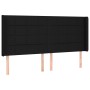 Cabecero con orejas de tela negro 183x16x118/128 cm de vidaXL, Cabeceros y pies de cama - Ref: Foro24-3119596, Precio: 122,82...