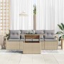 Conjunto de sofá de jardín 5 pcs Beige Poliratán en Sofás de exterior | Comprar online en Foru.es