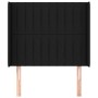 Cabecero con orejas de tela negro 93x16x118/128 cm de vidaXL, Cabeceros y pies de cama - Ref: Foro24-3119802, Precio: 71,64 €...