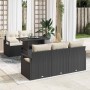 Conjunto de sofá de jardín con cojín 6 pcs Negro Poliratán en Sofás de exterior | Comprar online en Foru.es