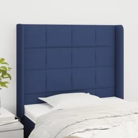 Headboard with blue fabric ears 103x16x118/128 cm by vidaXL, Headboards and footboards - Ref: Foro24-3119576, Price: 74,37 €,...