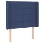 Headboard with blue fabric ears 103x16x118/128 cm by vidaXL, Headboards and footboards - Ref: Foro24-3119576, Price: 74,37 €,...