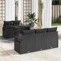 Conjunto de sofá de jardín con cojín 6 pcs Negro Poliratán en Sofás de exterior | Comprar online en Foru.es