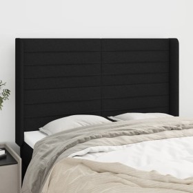 Cabecero con orejas de tela negro 147x16x118/128 cm de vidaXL, Cabeceros y pies de cama - Ref: Foro24-3119720, Precio: 135,44...
