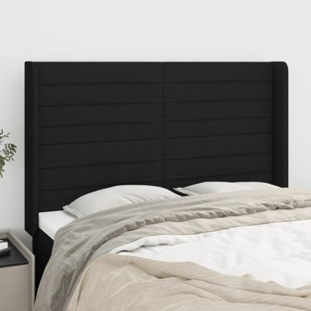 Cabecero con orejas de tela negro 147x16x118/128 cm de vidaXL, Cabeceros y pies de cama - Ref: Foro24-3119720, Precio: 135,44...