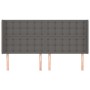 Cabecero con orejas cuero sintético gris 183x16x118/128 cm de vidaXL, Cabeceros y pies de cama - Ref: Foro24-3119686, Precio:...