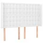 Headboard with white synthetic leather ears 147x16x118/128 cm by vidaXL, Headboards and footboards - Ref: Foro24-3119671, Pri...