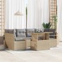 Conjunto de sofá de jardín 7 pcs Beige Poliratán en Sofás de exterior | Comprar online en Foru.es
