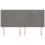 Cabecero con orejas de terciopelo gris claro 203x16x118/128 cm de vidaXL, Cabeceros y pies de cama - Ref: Foro24-3119646, Pre...