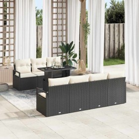 Conjunto de sofá de jardín 8 pcs Negro Poliratán en Sofás de exterior | Comprar online en Foru.es