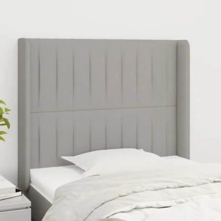 Headboard with light gray fabric ears 93x16x118/128 cm by vidaXL, Headboards and footboards - Ref: Foro24-3119800, Price: 59,...