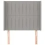 Headboard with light gray fabric ears 93x16x118/128 cm by vidaXL, Headboards and footboards - Ref: Foro24-3119800, Price: 59,...