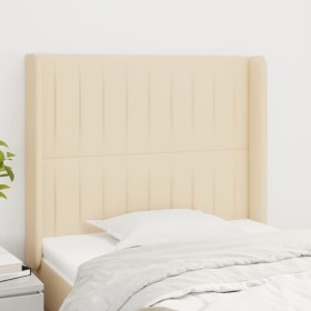 Cabecero con orejas de tela color crema 93x16x118/128 cm de vidaXL, Cabeceros y pies de cama - Ref: Foro24-3119805, Precio: 8...