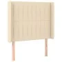 Headboard with cream fabric ears 93x16x118/128 cm by vidaXL, Headboards and footboards - Ref: Foro24-3119805, Price: 82,50 €,...