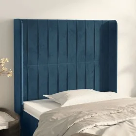 Headboard with dark blue velvet ears 93x16x118/128 cm by vidaXL, Headboards and footboards - Ref: Foro24-3119858, Price: 85,0...