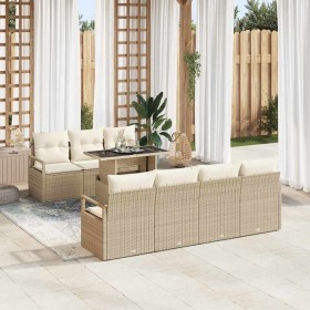 Conjunto de sofá de jardín 8 pcs Beige Poliratán en Sofás de exterior | Comprar online en Foru.es