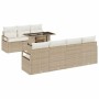 Conjunto de sofá de jardín 8 pcs Beige Poliratán en Sofás de exterior | Comprar online en Foru.es