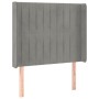 Cabecero con orejas de terciopelo gris claro 83x16x118/128 cm de vidaXL, Cabeceros y pies de cama - Ref: Foro24-3119848, Prec...