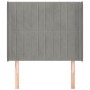 Cabecero con orejas de terciopelo gris claro 83x16x118/128 cm de vidaXL, Cabeceros y pies de cama - Ref: Foro24-3119848, Prec...