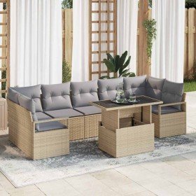 Conjunto de sofá de jardín 8 pcs Beige Poliratán en Sofás de exterior | Comprar online en Foru.es