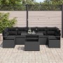 Conjunto de sofá de jardín 8 pcs Negro Poliratán en Sofás de exterior | Comprar online en Foru.es