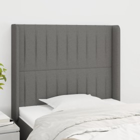 Cabecero con orejas de tela gris oscuro 93x16x118/128 cm de vidaXL, Cabeceros y pies de cama - Ref: Foro24-3119801, Precio: 7...