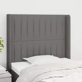 Cabecero con orejas de tela gris oscuro 93x16x118/128 cm de vidaXL, Cabeceros y pies de cama - Ref: Foro24-3119801, Precio: 7...