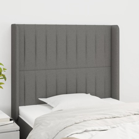 Cabecero con orejas de tela gris oscuro 93x16x118/128 cm de vidaXL, Cabeceros y pies de cama - Ref: Foro24-3119801, Precio: 7...