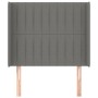 Cabecero con orejas de tela gris oscuro 93x16x118/128 cm de vidaXL, Cabeceros y pies de cama - Ref: Foro24-3119801, Precio: 7...