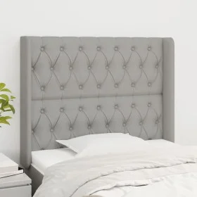 Cabecero con orejas de tela gris claro 93x16x118/128 cm de vidaXL, Cabeceros y pies de cama - Ref: Foro24-3119898, Precio: 70...