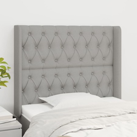 Cabecero con orejas de tela gris claro 93x16x118/128 cm de vidaXL, Cabeceros y pies de cama - Ref: Foro24-3119898, Precio: 71...
