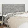 Headboard with light gray fabric ears 203x16x118/128 cm by vidaXL, Headboards and footboards - Ref: Foro24-3119938, Price: 12...