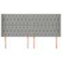 Cabecero con orejas de tela gris claro 203x16x118/128 cm de vidaXL, Cabeceros y pies de cama - Ref: Foro24-3119938, Precio: 1...