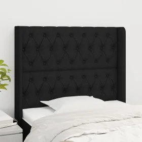 Kopfteil mit Ohren aus schwarzem Stoff, 103 x 16 x 118/128 cm von vidaXL, Kopf- und Fußteile - Ref: Foro24-3119908, Preis: 89...
